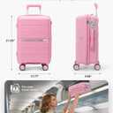 20 Inch Carry-on Luggage with Spinner Wheels, Hard Shell Suitcase with TSA Lock, Airline Approved, Rolling Suit Case for Travel Weekend Trips, Pink Color