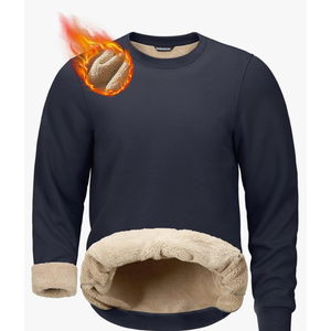 G Gradual Sherpa Lined Sweatshirts for Men Fleece Crewneck Sweatshirt Pullover Warm Shirts for Winter Medium