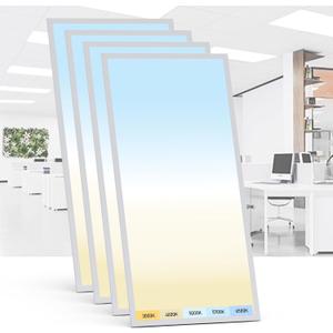 AIKVSXER 4 Pack 2x4 LED Flat Panel Light - Selectable 5 CCT 3000K-6500K & 5 Wattage 30-70W 7700Lm 0-10V Dimmable 2 x 4 led Drop Ceiling Light Fixture 120-277V for Commercial and Home