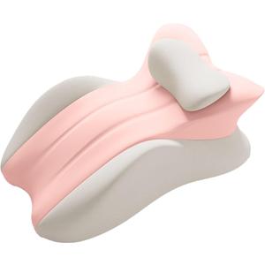 Memory Foam Ergonomic Wedge Pillow & Reading Pillow  Orthopedic Support for Neck, Back & Legs  Ideal for Sleeping, Elevating & Pressure Relief  Removable Washable Cover (Standard, Pink/Grey)