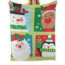 Cozy Throw Blanket Boho Western Flannel Throw Pillows for Bedroom Aesthetic Holiday Santa Penguin Small Fleece Blankets Thick Soft Western Bedroom Decor 40"x50"