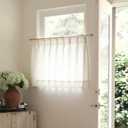 TWOPAGES 28-48" Gold Cafe Curtain Rod with Rings for Kitchen Window