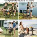 Anbte Folding Camping Table with Storage Net, Pure Black Aluminum 2ft Picnic Table 23.2" x 16" Outdoor Table Adjustable Height Max 27.5", Lightweight, Waterproof, Portable Handle for Travel Cooking