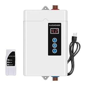 Electric Tankless Water Heater, 110V, 3KW, Digital Display, Self-Modulating, Eco-Smart, Under Sink Application. (110V White)