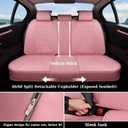 Coverado Full Set Car Seat Covers, Luxury Faux Leather Waterproof Seat Covers, Pink Car Seat Protectors, Universal Fit for Most Cars, Automotive Seat Covers-Pink