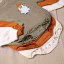 3Pcs One Spooky Dude Romper, First Halloween Baby Romper, Baby Boo Boys Outfits (0 -3 Months, Muticolor)