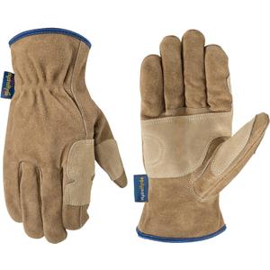 Wells Lamont Mens HydraHyde Leather Work Gloves, Water-Resistant Split Cowhide, Reinforced Palm for Ranching, Fencing, and Construction