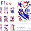 4th of July Patriotic Window Clings Watercolor Vintage Double-Sided Window Decals with USA Stars and Fireworks Design for Independence Day Memorial Day Party Decorations