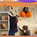 4 x 3D Bats Halloween Decoration, 60PCS 4 Sizes Realistic PVC Scary Bats Window Decal Wall Stickers for DIY Home Indoor Hallowmas Decor Party Supplies