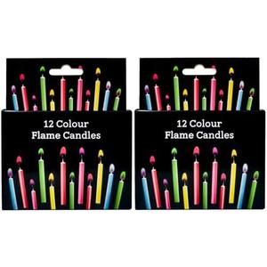 Birthday Cake Candles Happy Birthday Candles Colorful Candles Holders Included (24pcs)