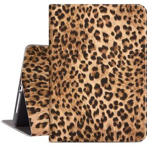 Lokigo Smart Leopard Case for iPad 9.7 Inch iPad 6th 5th Generation Cases, iPad Air 2Case, iPad AirCase, 2018 2017 iPadCase Multi-Angle Viewing Smart Protective iPad Cover 6th Generation-Brown