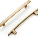 Ravinte 30 Pack Cabinet Handles Champagne Bronze Cabinet Pulls Kitchen Cabinet Handles, Curved Drawer Pulls in 7-1/ 4 Inch Length with 5 Inch Hole Center Arch Kitchen Cabinet Hardware