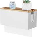Paper Towel Dispenser Wall Mount, Wooden Bathroom Paper Towel Holder with Lid for Home and Commercial, Countertop C-Fold, Z-Fold, Trifold Paper Hand Towel Dispenser for Kitchen Office, White