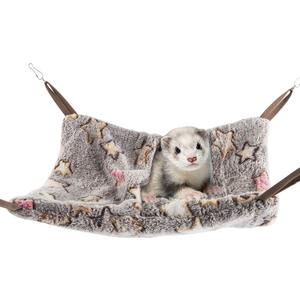 Niteangel Hanging Hammock Nap Sack Swing Bag Pet Sleeper for Ferret Rat Sugar Glider and Other Small Animals (Cream, Star) 23.8"L x 14.3"W x 23.8"Th