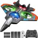 4DRC V32 Foam Remote Control Airplanes with 3 Batteries, RC Planes for Kids Adults 8-16, RC Airplane Fighter Jet with Light, 360 Flip Fighter Jet Toys, Stunt Roll, Airplane Toy Gifts for Kids Boys