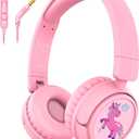 K6 Kids Headphones for Toddler & Kids Ages 2-12, 85/94dB Safe Volume Limited, Wired with 3.5mm Jack, HD Microphone, Adjustable & Foldable, On-Ear Headphones for Tablet, School, Travel, iPad