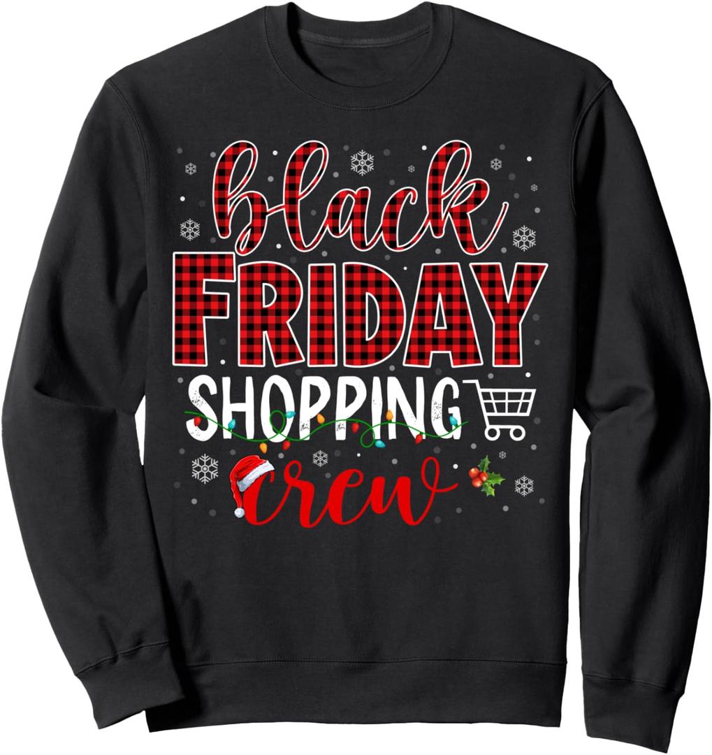 Funny Friday Shopping Crew Christmas Black Shopping Family Sweatshirt XL