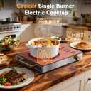 Single Burner Electric Cooktop Countertop Burner 110V 1800W, Orange | One Burner Electric Stove top for Dorm, Camping, RV, Timer, Child Lock, Steam, BBQ, Stir Fry, Portable 120V Plug in