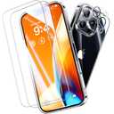 Opxyl Not Yellowing for iPhone 16 Pro Max Case Clear, 360° Protection with 2X Screen Protector + 2X Camera Lens Protector, Mil-Grade Shockproof Phone Case Slim Cover for iPhone 16 Pro Max, Clear Pack 3