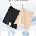 FRESBEIT Cooling Slip Shorts for Under Dress Women Anti Chafing Seamless High-Wasited Shapewear Short Workout Biker Shorts (Beige, XL)