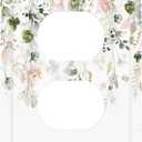 Green Pink Floral Flower Rustic Eucalyptus Leaves Wildflower Outlet Covers 1 Gang Duplex Light Switch Cover Decorative Switch Plates Electrical Receptacle Faceplate Wall Plate for Bedroom Living Room