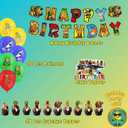 Lemoneon Italian Brainrot Birthday Party Decorations Supplies Happy Birthday Banner Cake Cupcake Toppers Balloons Background
