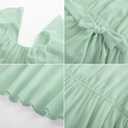 GRACE KARIN Girls Dress Formal Party Wedding Guest Pageant Dress for Teen Girls Ruffle Backless Maxi Sundress Size 6-14 (Green)