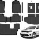 Floor Mats & Trunk Mat for 2026 2016-2025 Dodge Durango 7 Seats with 3rd Row Backrest Mat All Weather TPE Protection 3 Rows Car Floor Liners Full Set with Cargo Liners