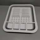 Collapsible Bowls, Plates, and Dishes Drainer, Portable Space-Saving Dish Rack for Kitchen, RV, Campers, and Travel Trailers White Grey