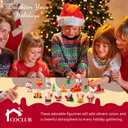 17 Pieces Mini Resin Christmas Ornaments, Miniatures Figures Tiny Decor, Santa Claus Snowman Christmas Tree Reindeer Gifts for Snow Globe Xmas Home Party Cake Toppers Dcor (17)