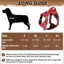 SlowTon No Pull Dog Harness, Heavy Duty No Choke Pet Harness with 2 Leash Clips and Easy Control Vertical Handle, Adjustable Soft Padded Dog Vest for Small, Medium and Large Dogs (Red, Large)