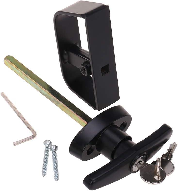 6" T-Handle Shed Door Lock Handle with Lock Keyed Alike Garage t Handle Shed Latch Hardware Locking Handle 6.5" T-Handle Lock with 4 Keys & Allen Wrench 1kit