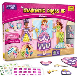 Imagimake DIY Magnetic Dress-Up Princess |Pretend Play Magnetic Toys for Kids | 30 Magnetic Dresses & Accessories | Interchange & Create Unlimited Outfits | Birthday Gift for 3,4,5,6,7,8 Year Old Girl