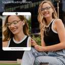 JM Blue Light Reading Glasses for Women with Spring Hinge, Classic Square Reader Glasses Ladies Mix Color 5 Packs +1.75