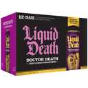 Liquid Death Soda-Flavored Sparkling Water - Doctor Death (Cherry, Cream, Spice), Less Sugar*, Huge Flavor, No Caffeine, No Artificial Sweeteners, King Size 19.2 Fl Oz (Pack of 12)