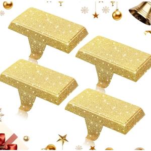 Christmas Stocking Holders for Mantle Set of 4, Weighted Stocking Holder Fireplace Stocking Hangers for Xmas Holiday Party Decoration