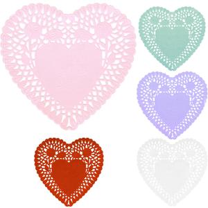 Heart Shaped Paper Doilies - 10inch Heart Doilies Lace Paper,100Pcs Paper Doilies for Crafts Decorations