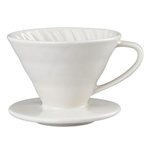 Marirao Pour Over Coffee Maker, Single Cup Coffee Dripper, Manual Porcelain Slow Brewing Accessories for Travel, Camping, Office, Home, Cafe, Coffee Gifts (White, Large, 2-4Cups)