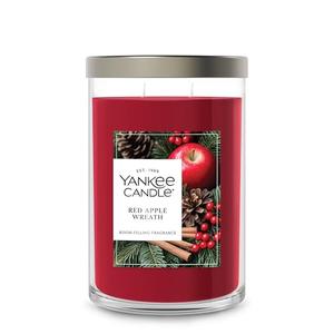 Yankee Candle Large Tumbler Scented Candle with up to 80 Hour Burn Time, Premium Plant Wax Blend for Consistent Burn, 20 oz Tumbler Candle with Room Filling Fragrance, Red Apple Wreath 4 Packs