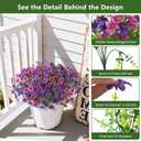 Artificial Flowers for Outdoor Faux Flower Spring Decoration, 12 Bundles Fake Plants Silk Daisy Bulk UV Resistant Realistic for Outside Porch Patio Balcony Planter Yard Garden Home Decor(Purple)