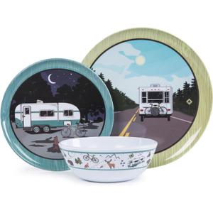 Melamine Plates and Bowls Sets,12pcs Melamine Dinnerware Sets, Unbreakable Dinnerware Set,RV Camping Dishes Set,Lightweight, Dishwasher SafeWhite car