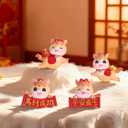 4 Pcs Chinese New Year Horse Figurines 2026 Resin Golden Mini Year of The Horse Figurine for Car Dashboard Office Tabletop Decor Lunar New Year Zodiac Collection Gift