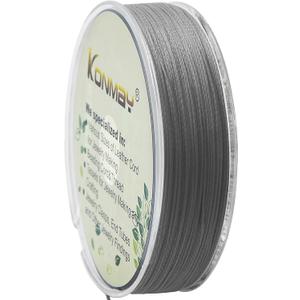 KONMAY 100 Yards 0.32mm Thin Micro-Fused Beading Thread, 58lb. Strength Tested Beading Line, Extra Strong String for Jewelry Making, Bead Weaving, Loom Work, Crafting (Gray)