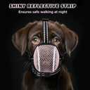 Dog Muzzle,Mesh Soft Muzzle for Small Medium Large Sized Dogs, Breathable Reflective Adjustable Puppy Muzzles with Collar for Scavenging Grooming Biting Chewing,Allows Panting and Drinking(Pink L)