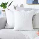 MANDIOO Pack of 2 Pure Snow White Faux Fur Fuzzy Cozy Soft Decorative Throw Pillow Covers Set Cushion Cases Pillowcases for Sofa Bedroom Car 16x16 Inches