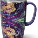 Swig Stainless Steel Insulated Travel Mug, 18 oz, Purple Reign, Double Wall Vacuum Sealed, Dishwasher Safe, Cup Holder Friendly