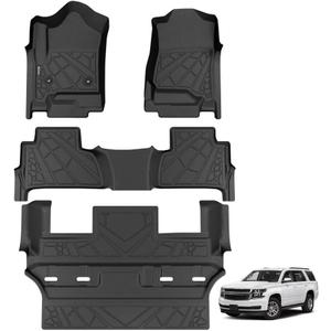 KARPAL Floor Mats for 2015-2020 Chevy Tahoe/GMC Yukon (Not for XL), with 2nd Row Bucket Seats (7seats) Cover Protector, All-Weather TPE Custom Fit Floor Liners Car Accessories