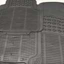BDK Floor Mats, 4-Piece All-Weather Car Mat with Universal Fit Design, Durable Rubber Car Floor Mats with Capture Ridges, Waterproof for Cars Trucks SUV (Black)