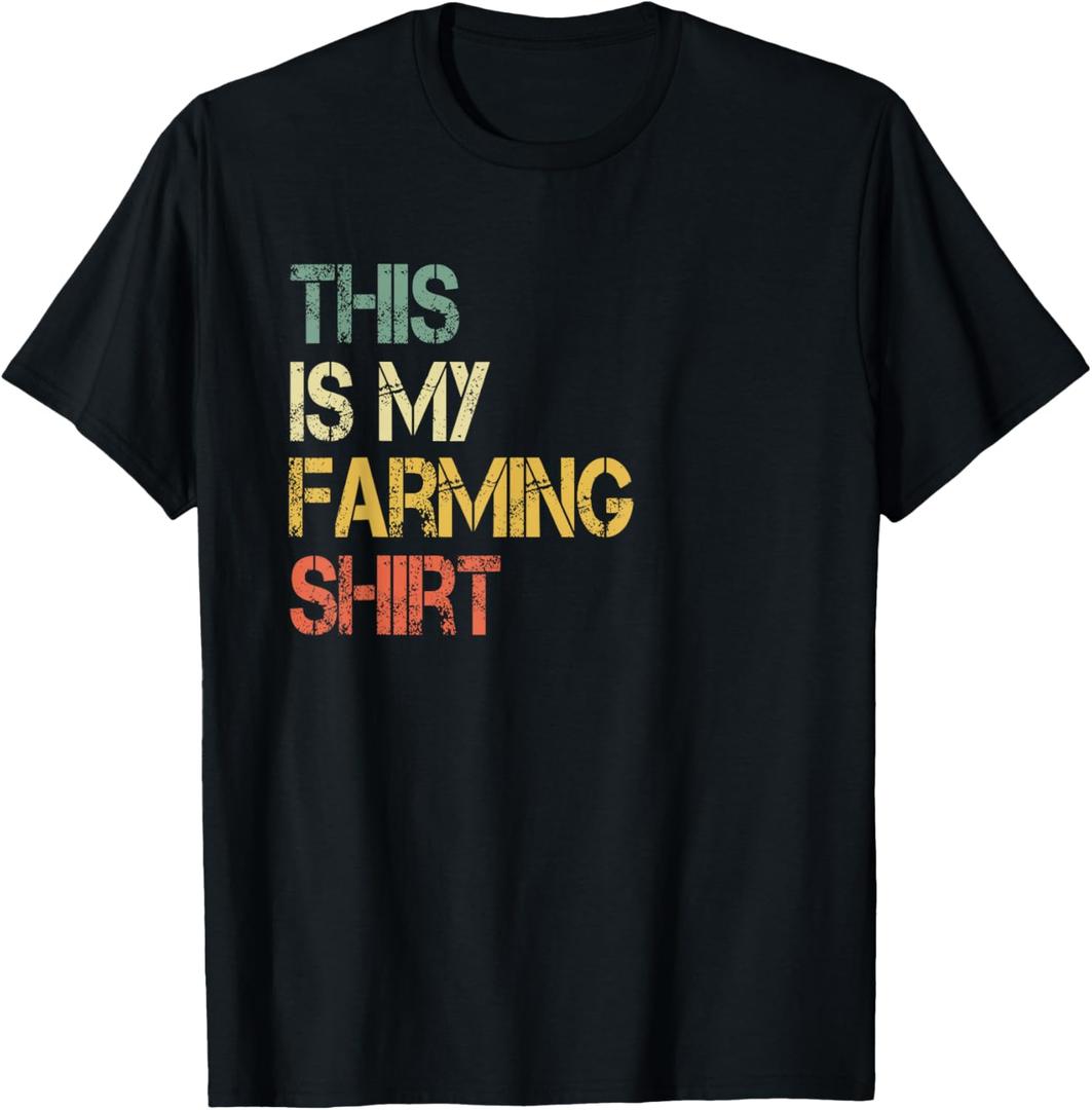 This is My Farming Shirt Funny Mens Farmer Tractor Cow Farm T-Shirt, M