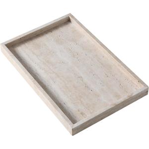 Natural Travertine Rectangular Decorative Tray 15"x10" – Stone Serving Tray